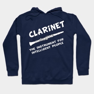 Intelligent Clarinet White Text Hoodie